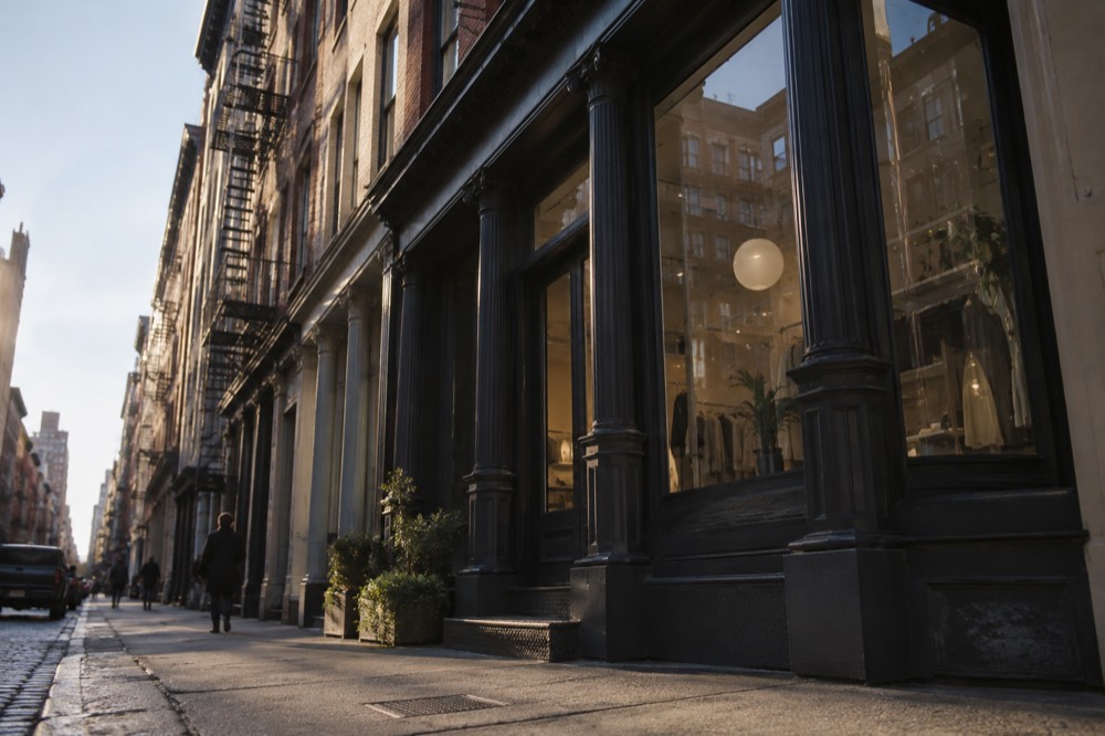 Independent boutique storefront on a quiet SoHo side street