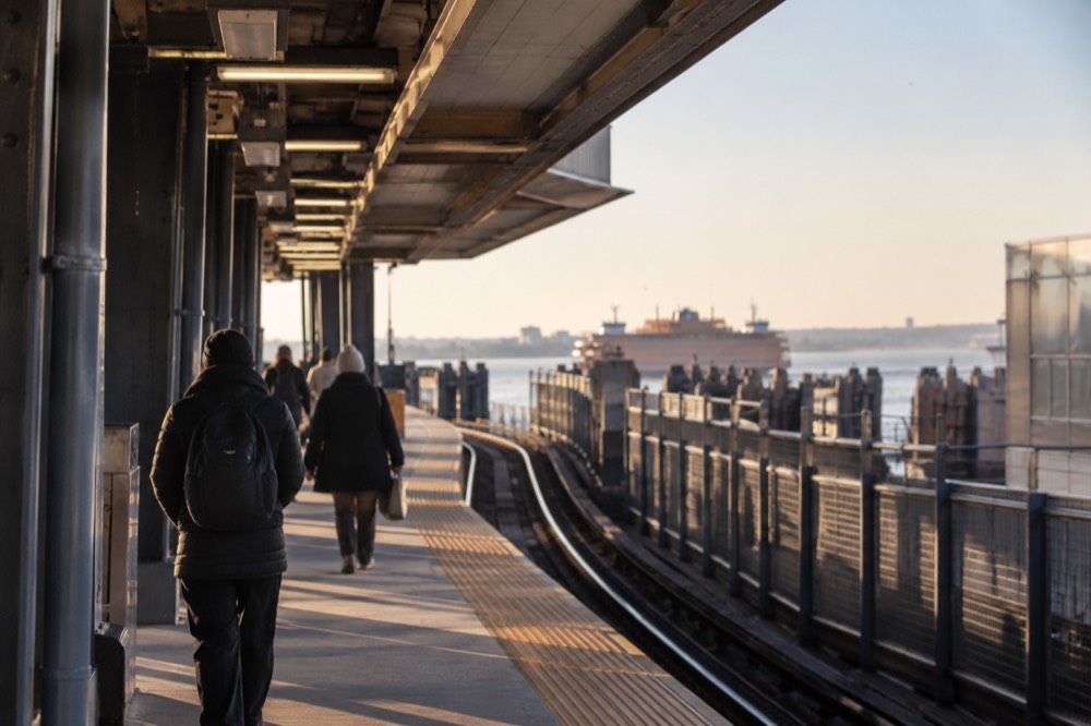 The Staten Island Railway platform at St George Terminal
