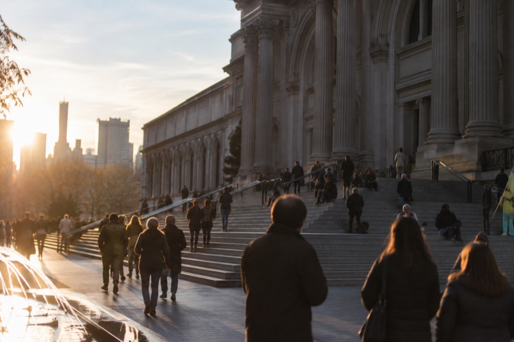 The Fifth Avenue facade and steps of the Metropolitan Museum of Art