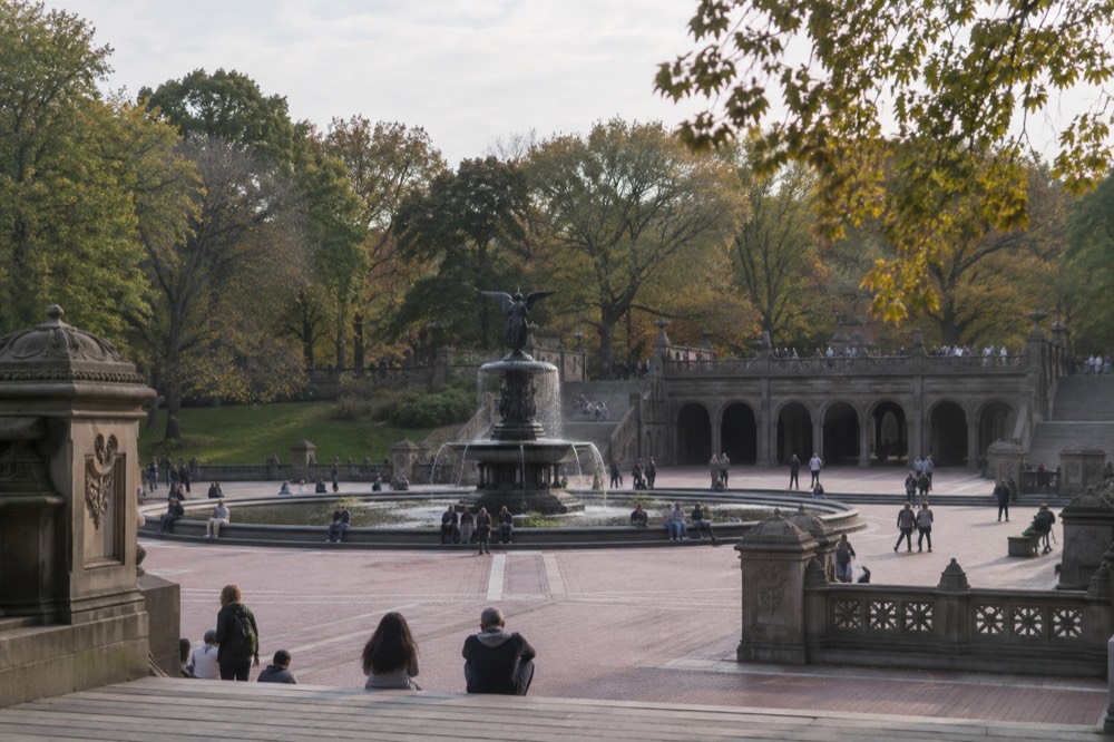 Bethesda Terrace with the fountain and the arcade arches behind it